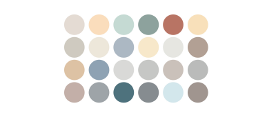 25 Fliesenfarben in sanften Natur- und Pastelltönen für Innen- und Außenbereiche.